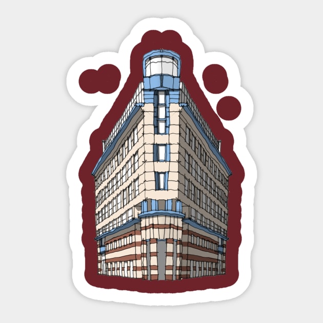 Terry Farrell Leadenhall Street London UK Sticker by MARKDONNELLYILLUSTRATION